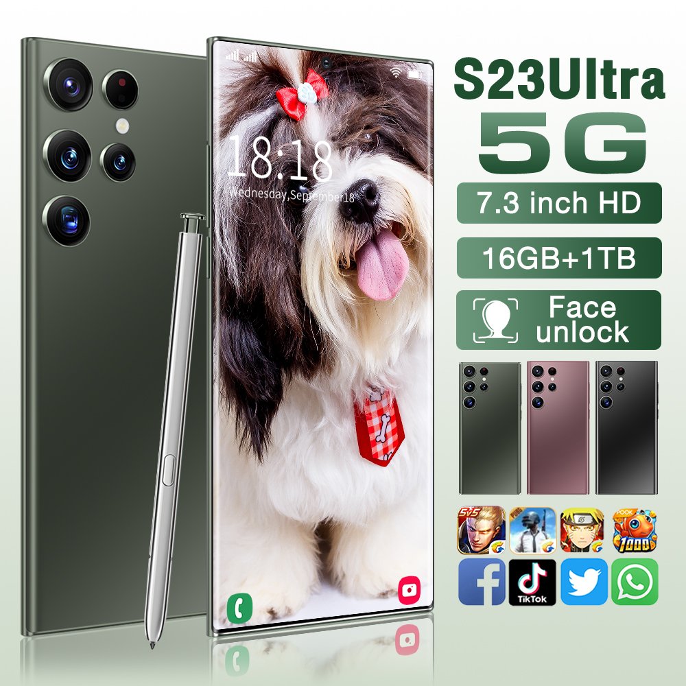 2022 New 5g S23 Ultra Smart Phone 6.8 Inch HD OLED Screen smart mobile Dual Sim 5000amh Celular cellphone